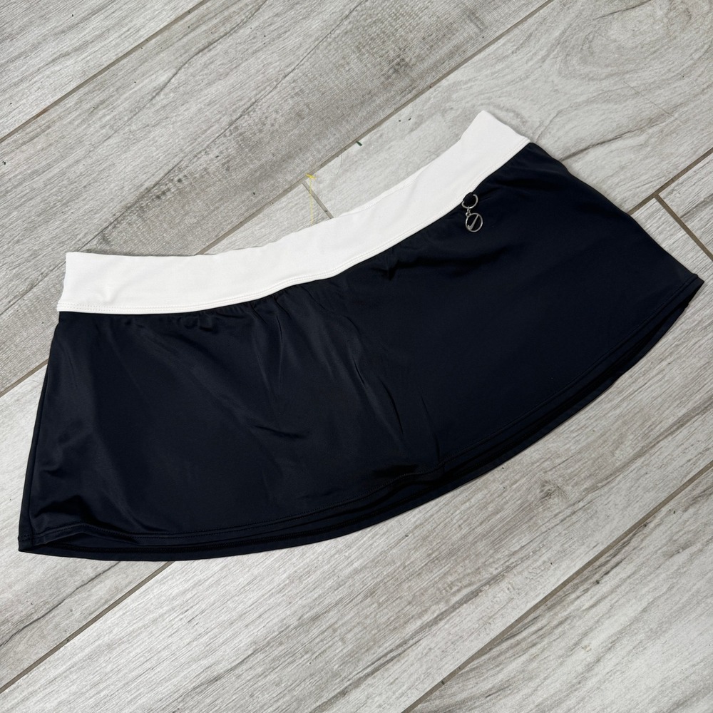 Nike Swim Skirt Swimsuit Bottom Black White Size 12 Athletic Activewear